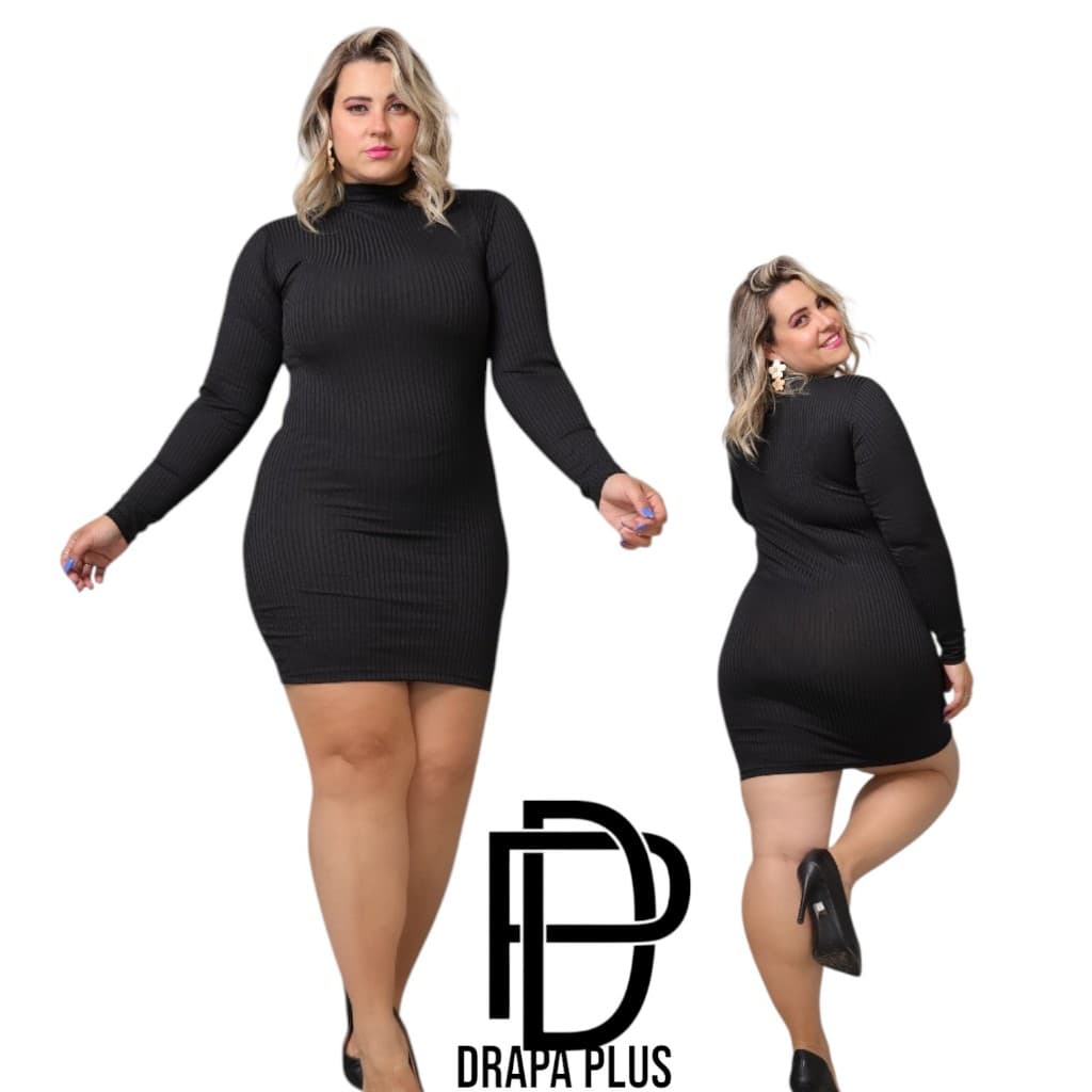 DRAPA PLUS - VESTIDO GOLA PLUS SIZE