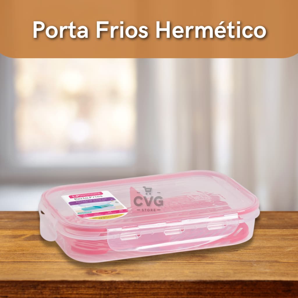 Porta Frios Hermético Divisória Removível e Tampa com Trava Para Cozinha