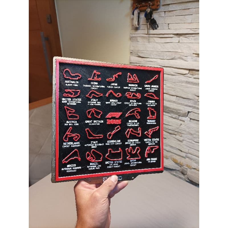Quadro Decorativo F1 2025 3D Circuitos Fórmula 1 Parede | Presente Geek Automobilismo Fans