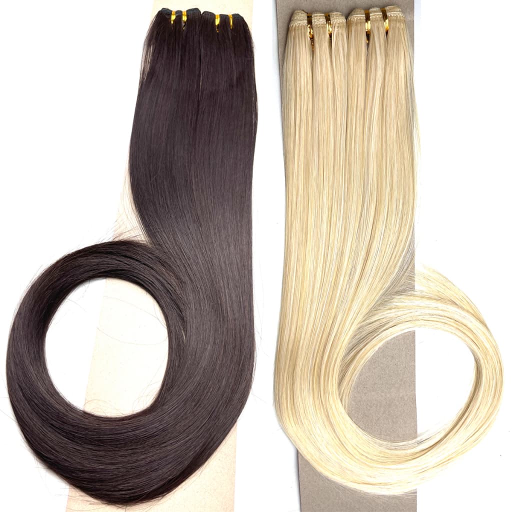 Kit 3 PCS Cabelo Orgânico Similar Humano Liso 70 Cm 100g Tecido 2telas/pacote 3pacotes mega hair STW