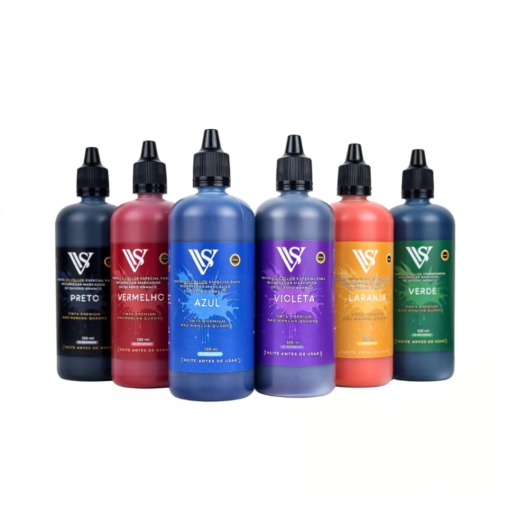 6 unidades de Tinta Especial Premium Para Marcador De Quadro Branco Pilot 120ml