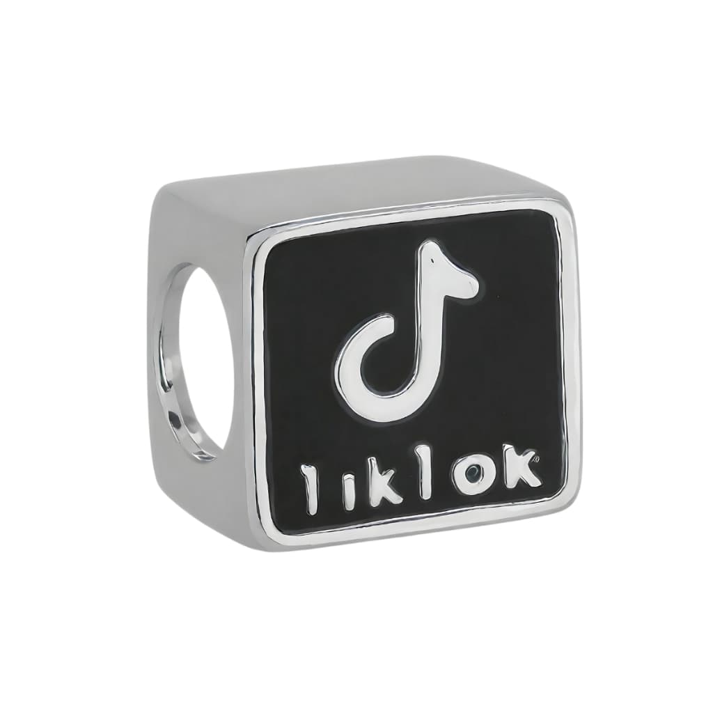 Berloque Tiktok Banhado a Prata 925 Pingente Charm