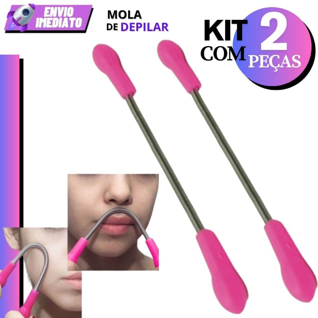 Depilador Mola Facial 2 Peças Remove Pelos Pela Raiz Produto de Alta Qualidade