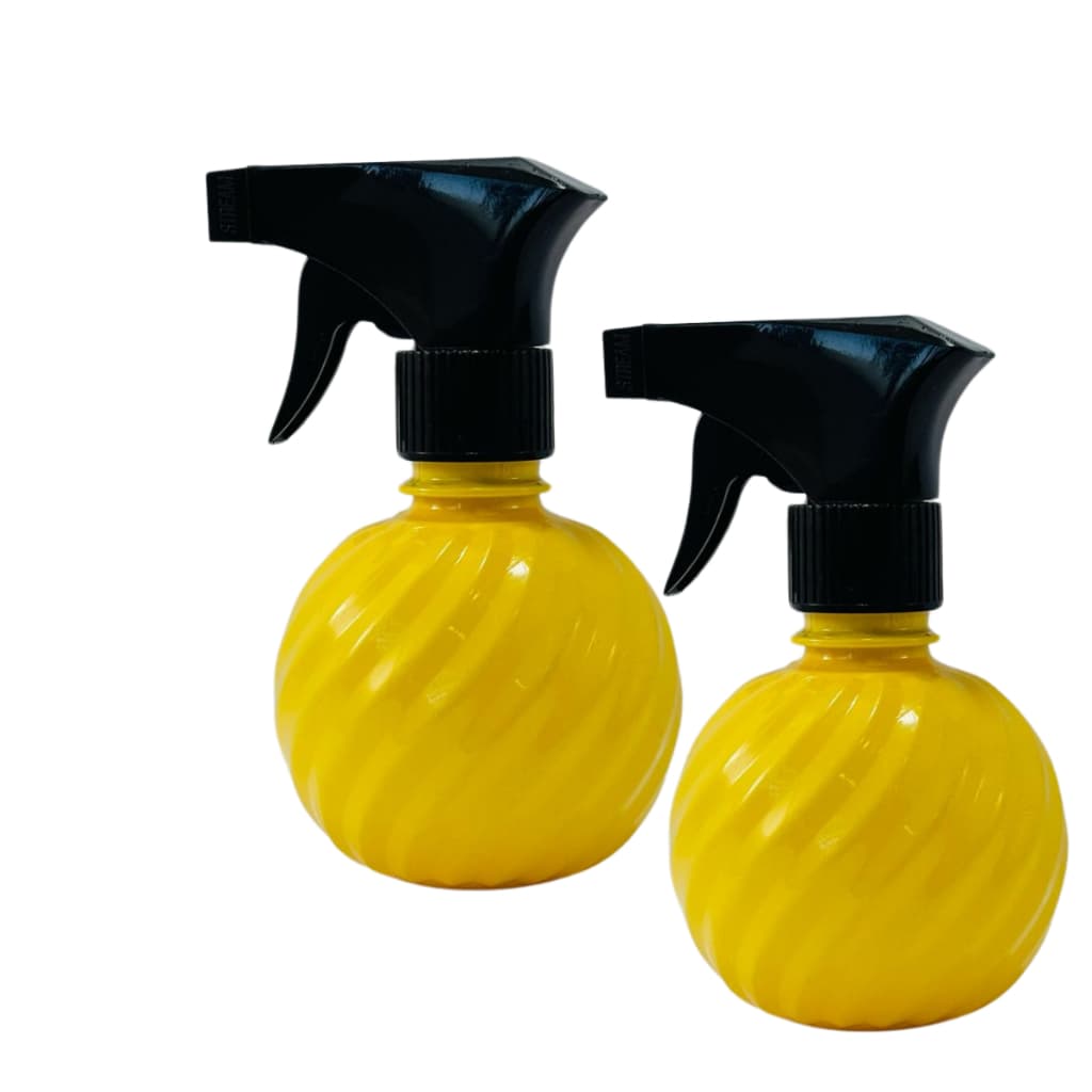 KIT 2 FRASCOS 250ML ALTO RELEVO BORRIFADOR - PET AMARELO -1 UN CASA, JARDINAGEM, CABELOS, PERFUME, AGUA DE PASSAR, ALCOO