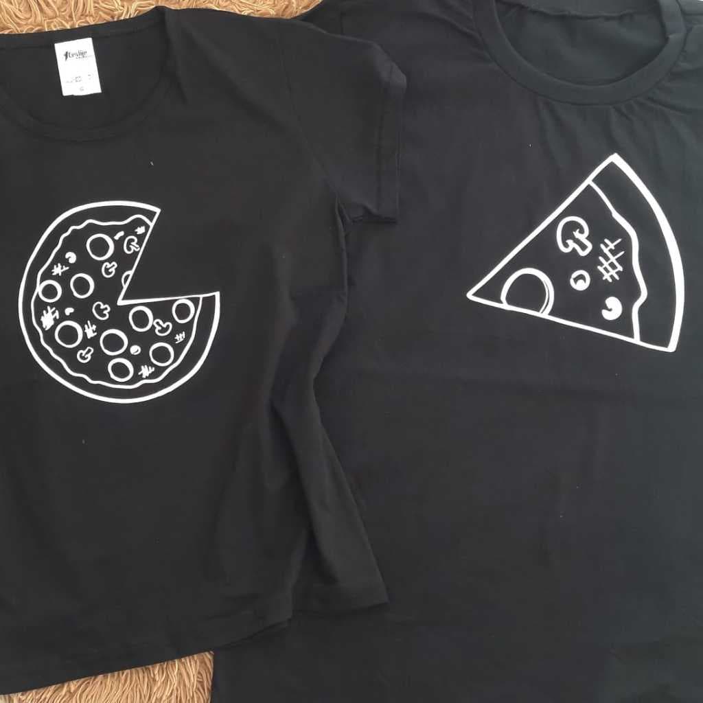 Kit de Camisetas para Casal Pizza Camiseta de Casal