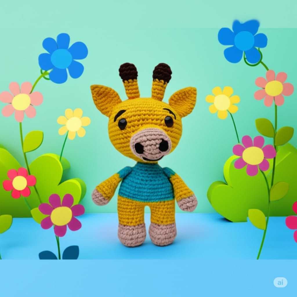 Girafa de Amigurumi/Crochê - Quarto de Bebe