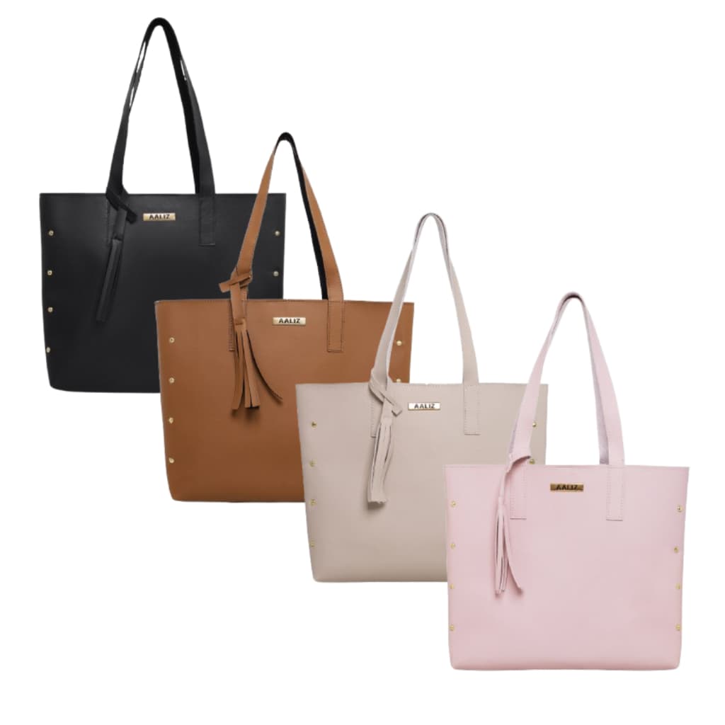 Kit 4 Bolsas Feminina Sacola de Ombro Média Cores Variadas
