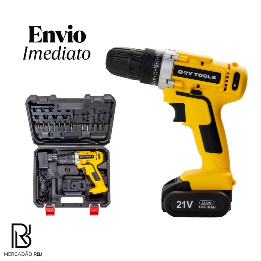 Parafusadeira Furadeira De Impacto Profissional 21v Modelo TB-21PX A Bateria Com Maleta