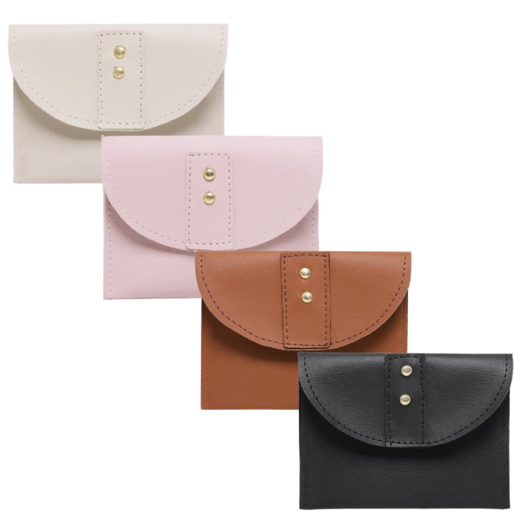 Kit 4 Carteiras Feminina Pequena Porta Moedas e Cartões Cores Sortidas