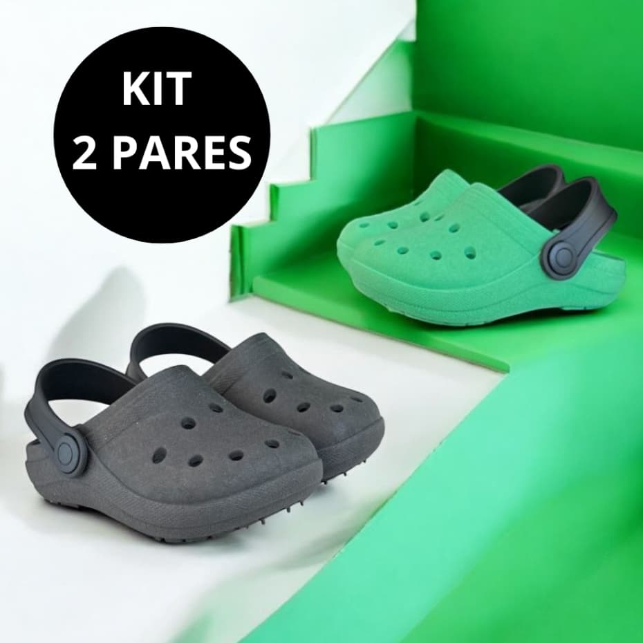 Kit 2 Pares Babuche para Menino Sandália Infantil Premium
