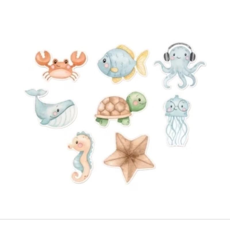 100 adesivos para personalização tema fundo do mar ou qualquer outro tema 5cm