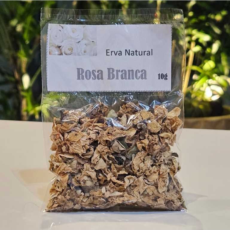 Rosa Branca Seca | Pétalas Naturais Desidratadas | Uso em Chás, Banhos e Aromaterapia | Calmante e Espiritual