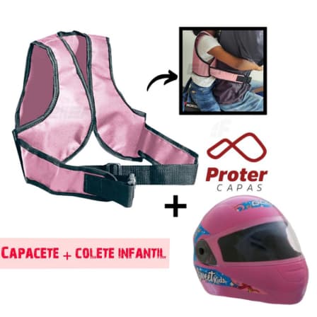 Capacete moto Infantil + Colete Infantil Moto