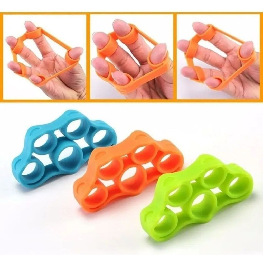 Kit 3 Fortalecedor Exercitador elástico Resistencia Força para Dedo Mão Fisioterapia Silicone