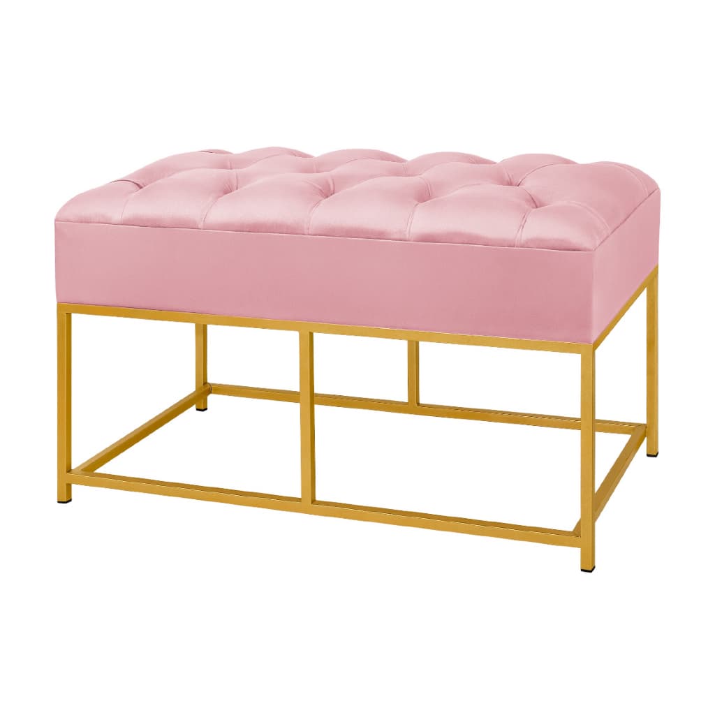 Banco recamier, banco retangular base ferro pintura eletrostática
