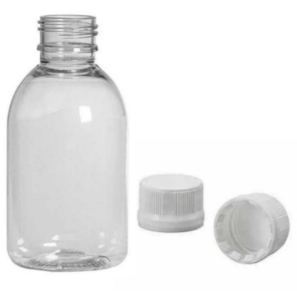 Frasco Pet Cristal 100ml 10 Unidades com Tampa Lacre com Vedante