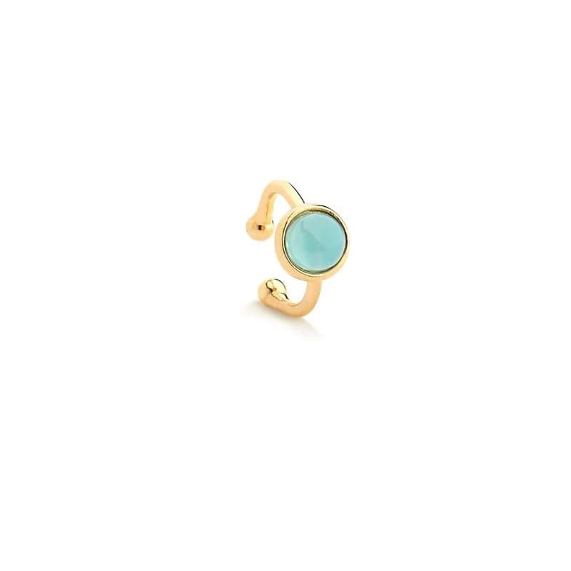 Piercing Pressão Argola Pedra Natural Ágata Vermelha Ouro