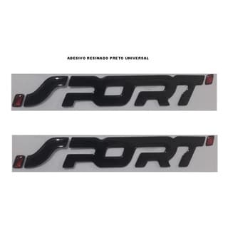 Par de Adesivos Resinado Sport Preto – Universal para Carros e Veículos