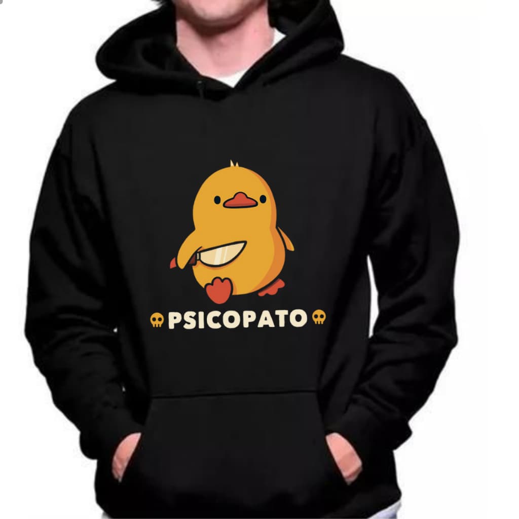 Moletom Psicopato Blusa de Frio Canguru com Capuz Agasalho