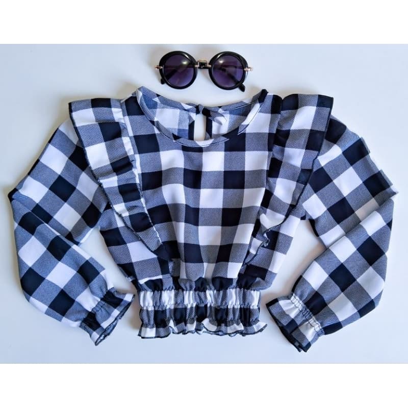 Blusa xadrez infantil moda blogueirinha look festa junina!