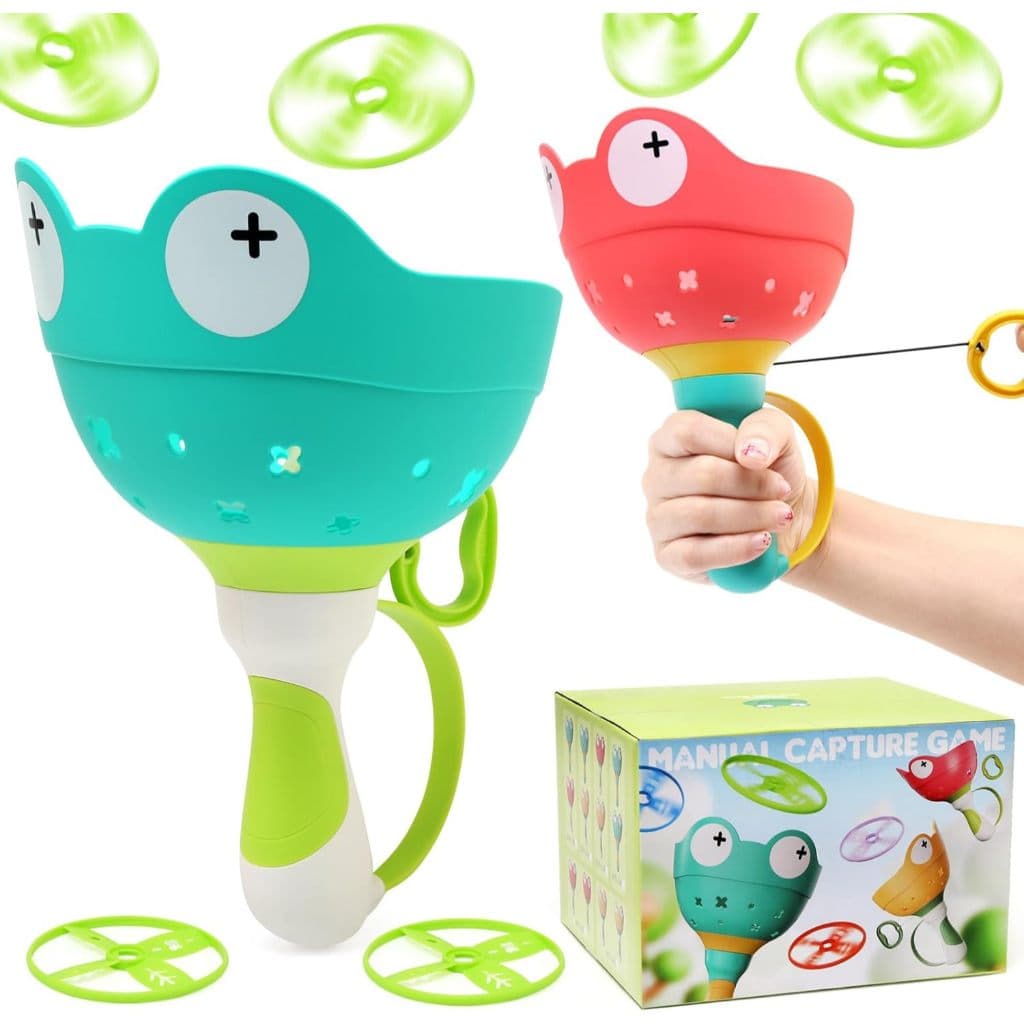 Brinquedo interativo  Lançador De Disco Voador Com Corda Portátil Para Crianças Esportes Ao Ar Livre