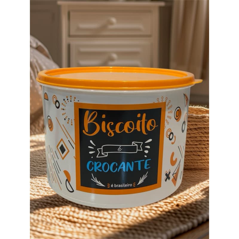 Pote Porta Biscoitos Estampado 2 Litros Plástico Pedreira