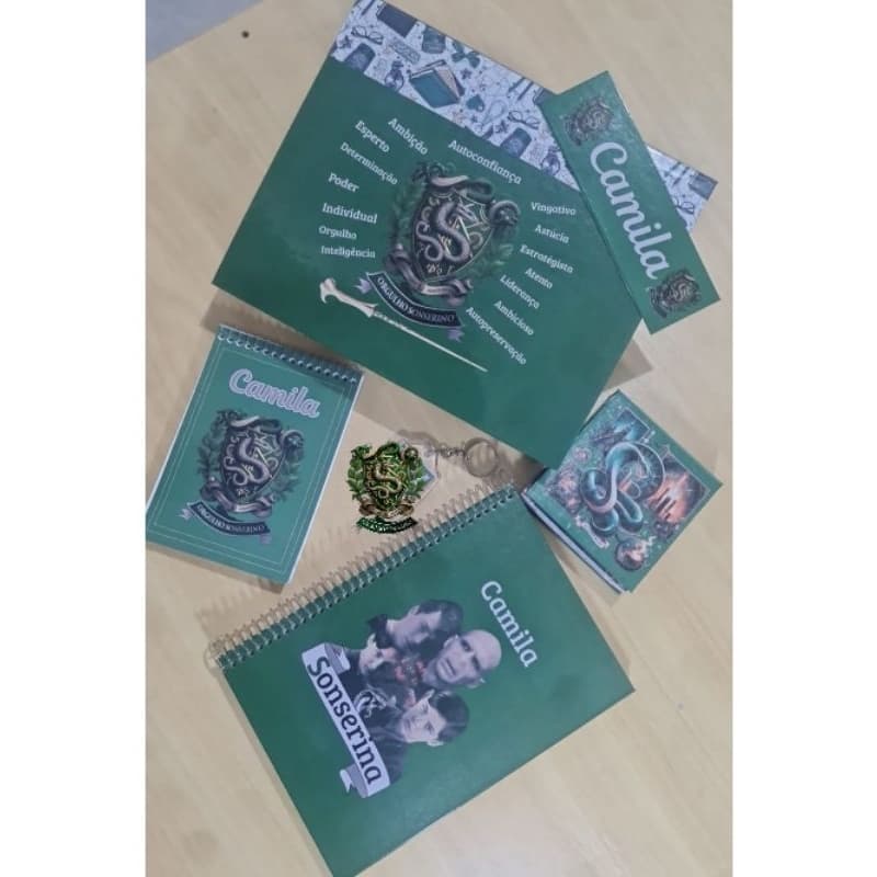 Kit Sonserina com Caixa Personalizada com seu Nome: Caderno,Bloco e Talão etc. Fazemos outros Temas.