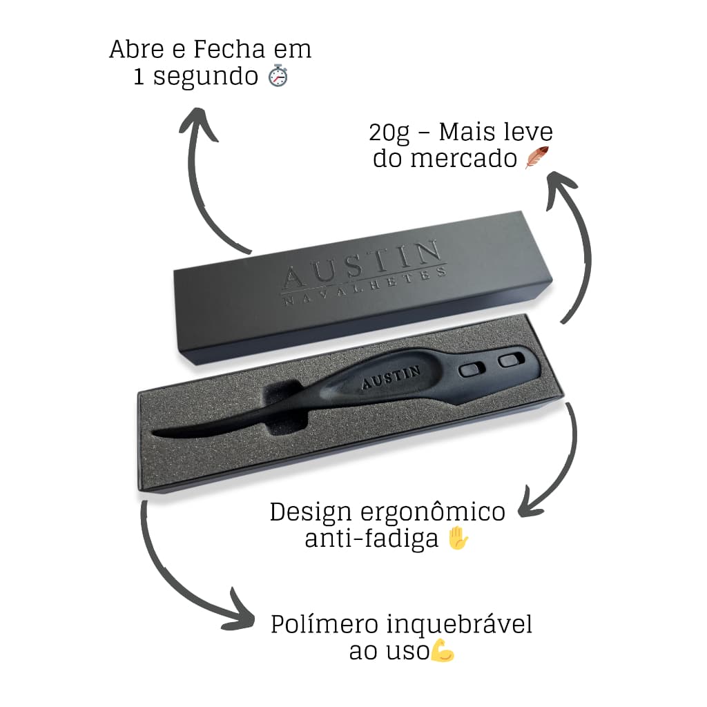 Navalhete Austin Pro Ergonômico Troca Rápida de Lâmina Design Premium