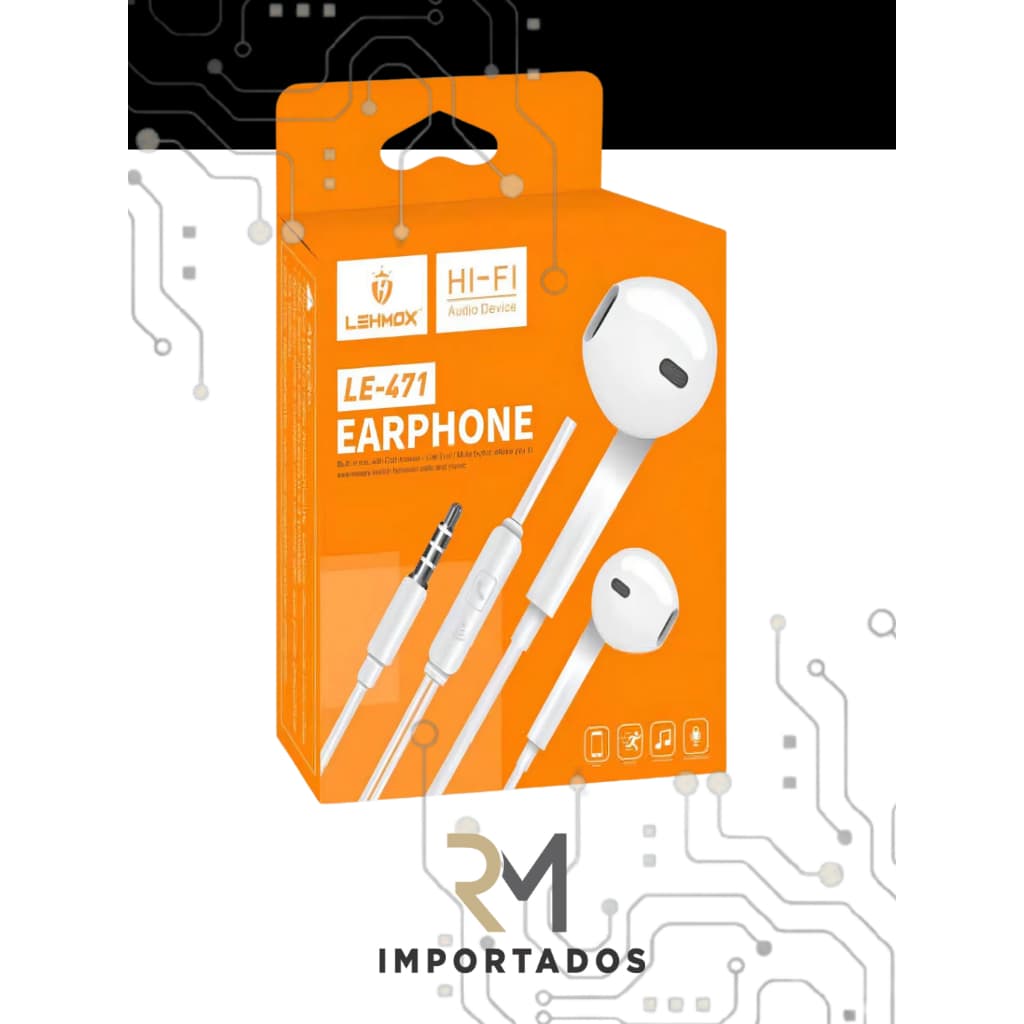 Fone De Ouvido C/ Microfone Lehmox Branco. Garanta Já O Seu! Cor Branco