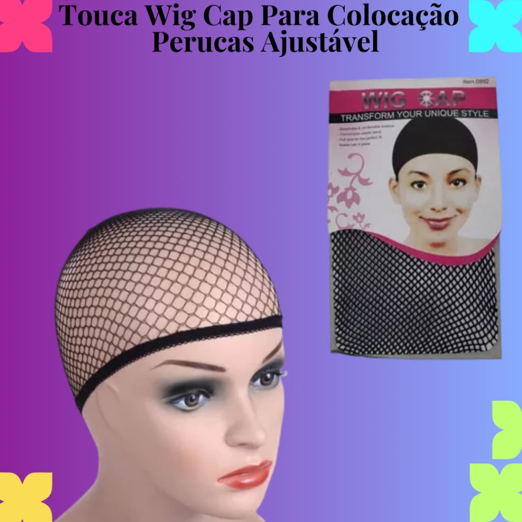 Touca Wig Cap Para Colocação   Perucas Ajustável
