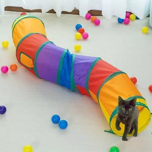 Brinquedo Pets Túnel Labirinto Gatos Colorido Brinquedo Gato Cães Interativo Diversão