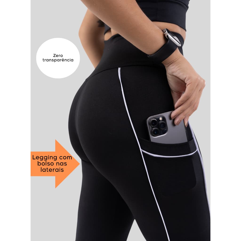 Conjunto Calça Legging e Cropped Fitness Academia Feminino Verão