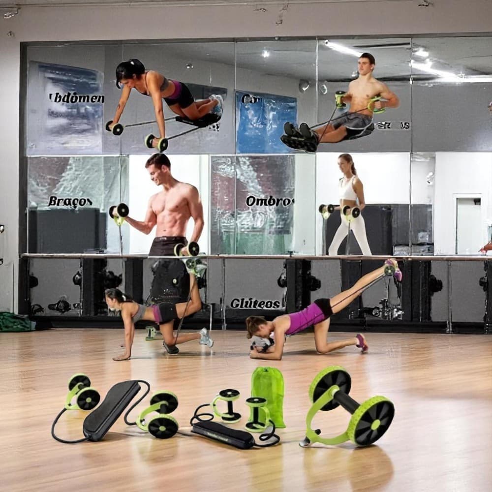 Aparelho Ginástica Portátil Aparelho Exercícios Malhar Academia em Casa Roda Abdominal Emagrecer