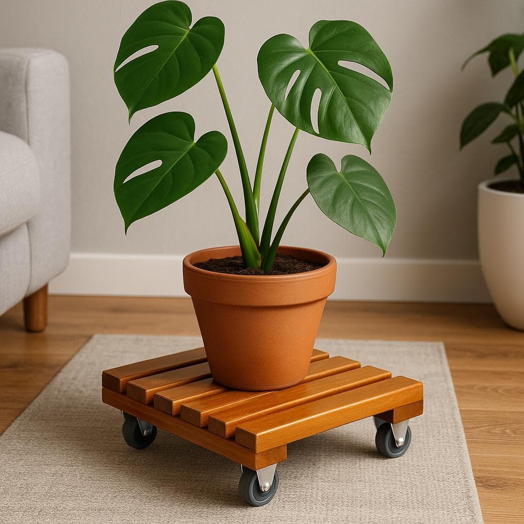 Suporte Para Vaso De Planta Com Rodinhas De Silicone Resistente 30x30