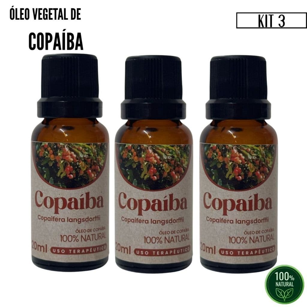 Kit 3 X Óleo de Copaíba 100% natural  20 ml Biosencia