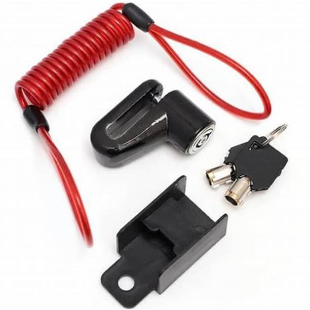 CADEADO TRAVA DISCO C/ LEMBRETE PRETO/VERMELHO/CINZA UNIVERSAL 1 SMART