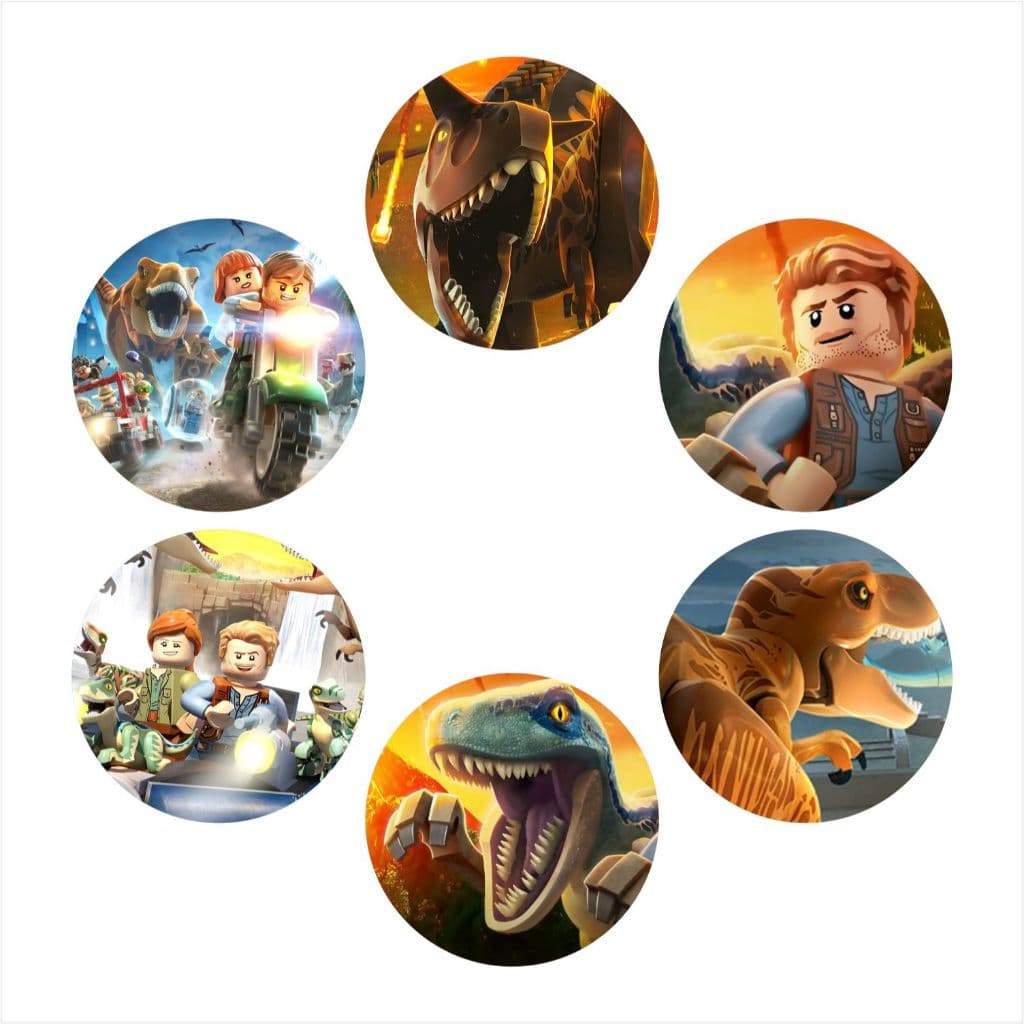Lego Dinossauro Adesivo Redondo Etiqueta adesiva redonda decoração lembrancinha personalizado festa