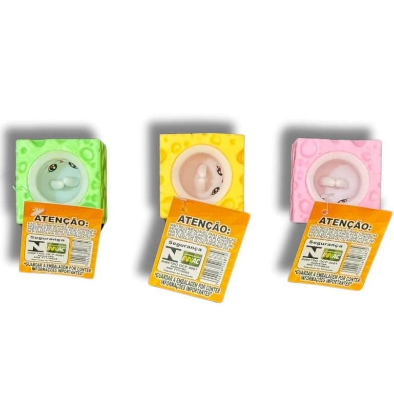 Kit C/3 Queijos Brinquedos de Apertar Fidget Toys Squishy Anti-Stress.