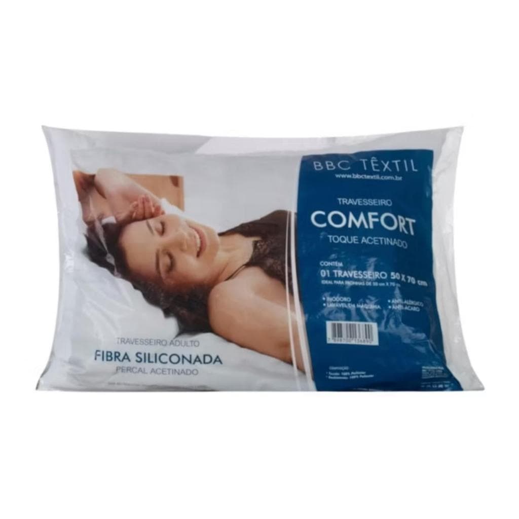 Kit 2 Travesseiros 200 fios Premium Conforto Lavável Macio 50x70cm