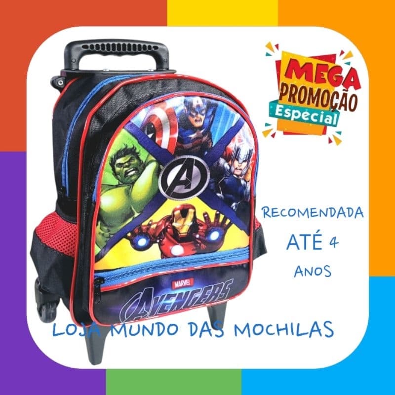 Mochila Escolar Infantil Pequena Creche Com Rodinha Vinga Menino