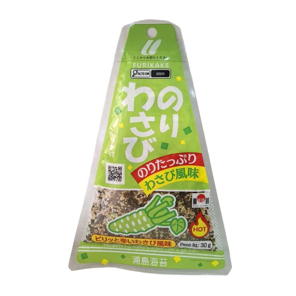 Tempero Furikake Sabor Wasabi Com Alga Nori - Urashima 30g