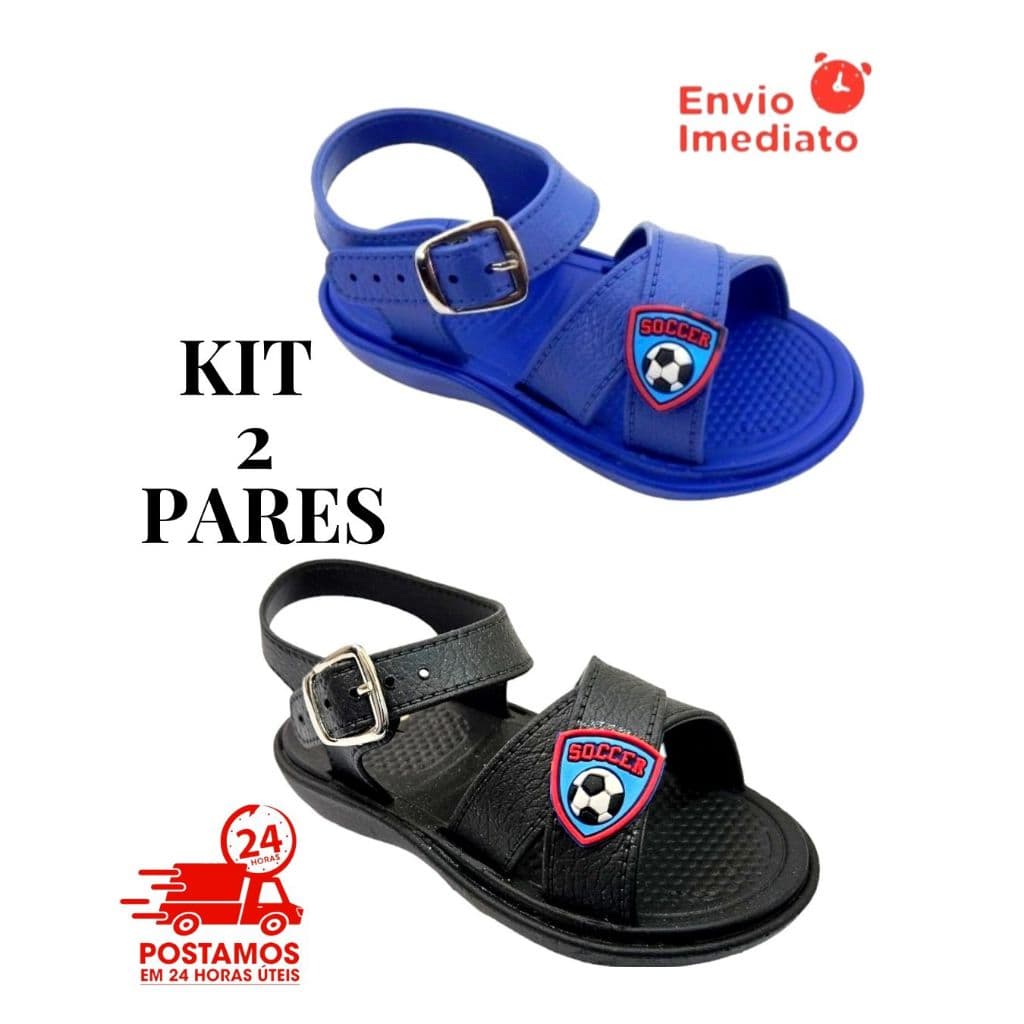 Kit 2 Pares Sandalia Baby Foot Chinelo Menino Cofortavel Masculino
