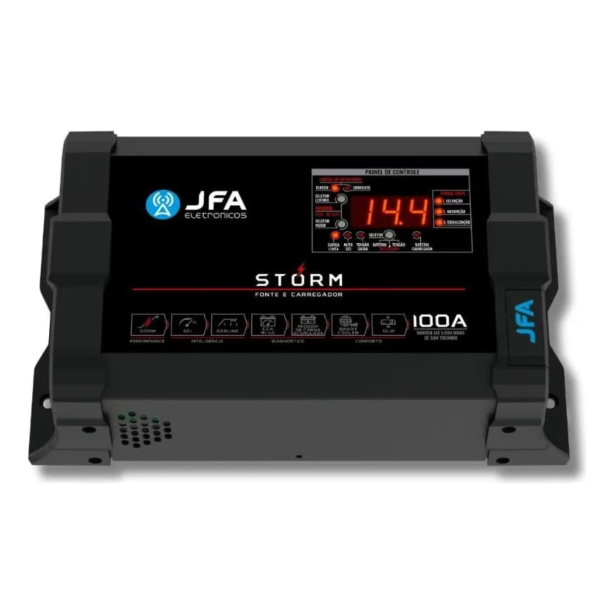 Fonte Jfa Storm 100a Bivolt Carregador Automotivo C/ Medidor