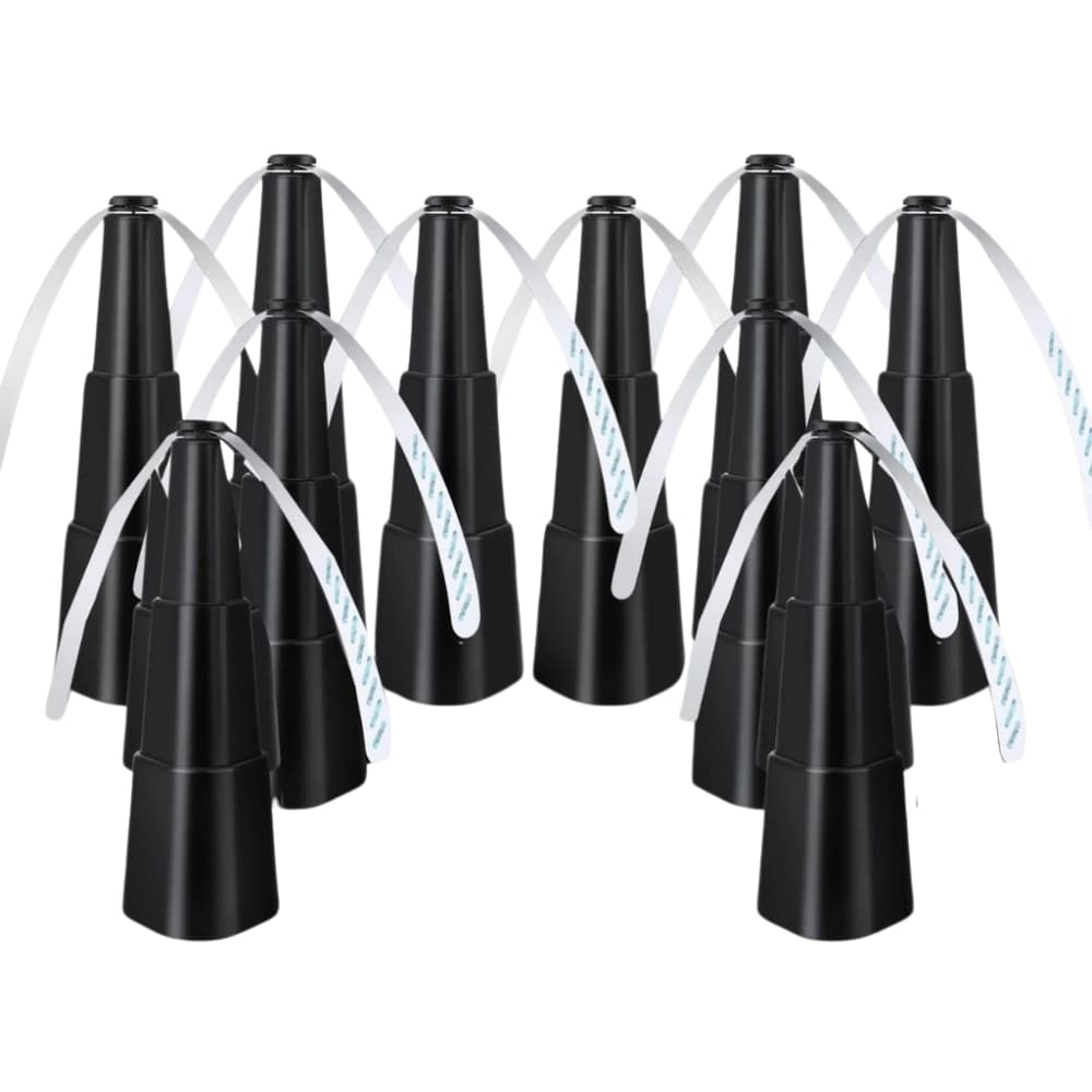Kit com 10 Ventilador Repelente de Mesa Portátil Plástico Retrátil Preto + 20 Pilhas
