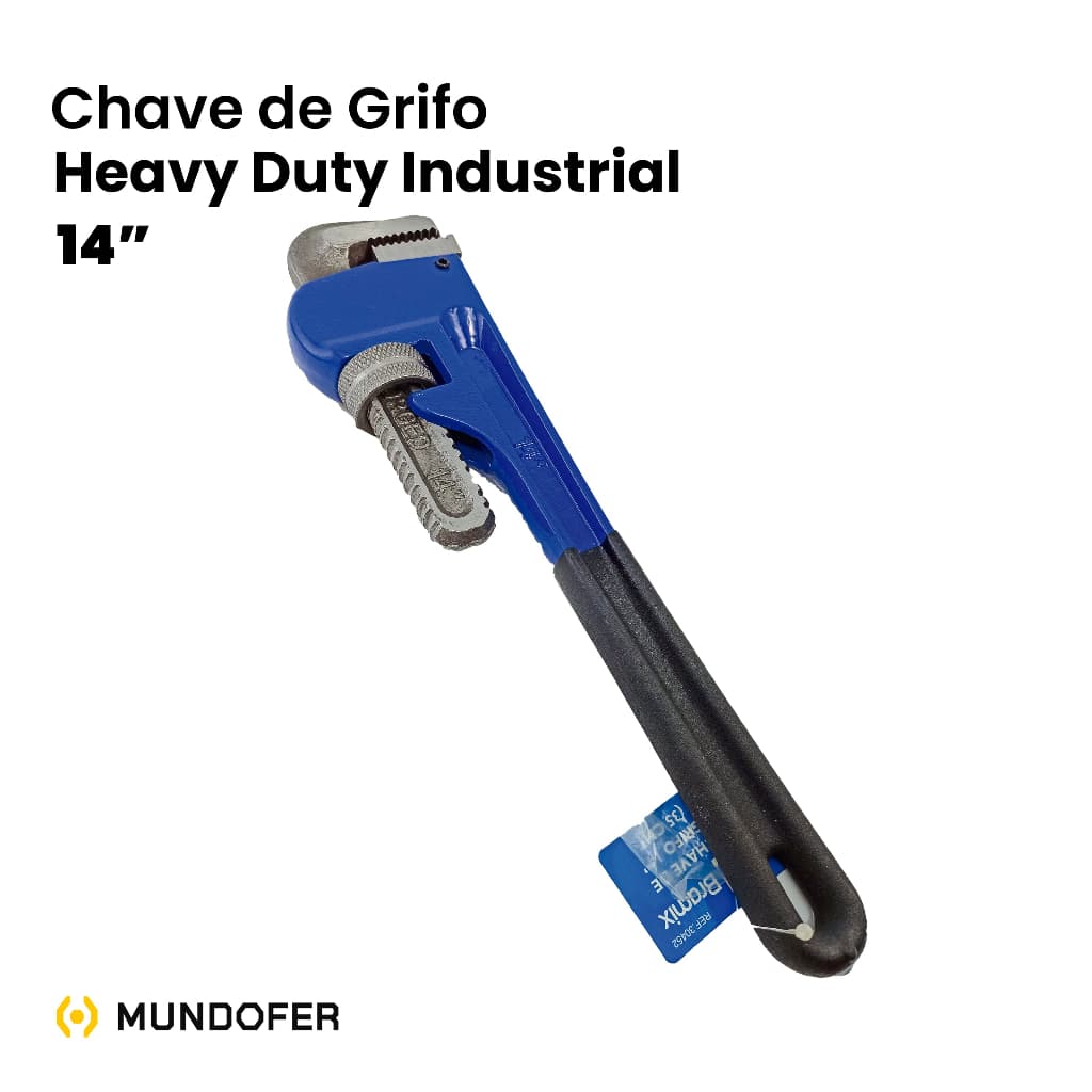 Chave De Grifo Cano 14" Pol Ferramenta Profissional 36cm Hidráulica e Tubulações Aço Carbono Encanadores e Mecânicos