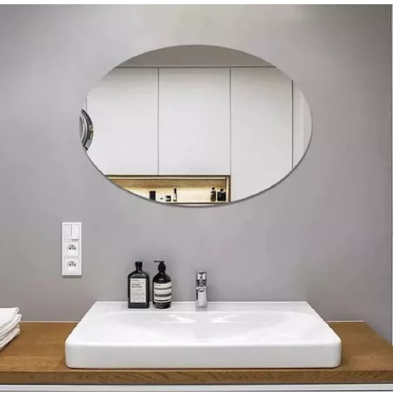 Espelho Adesivo Plástico Decorativo Flexível Adesivo Espelhado Retangular ou Oval 30x40