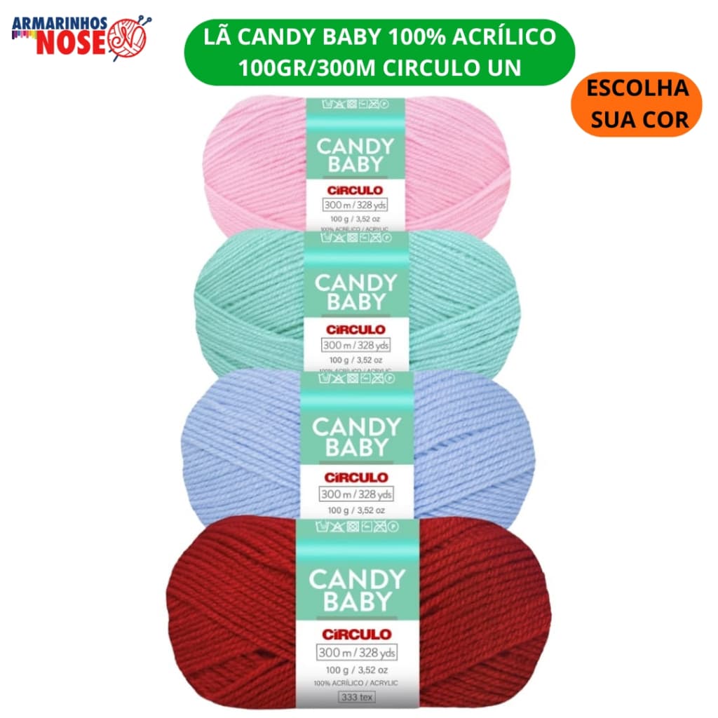 Lã Candy Baby 100%acrílico 100gr/300m Circulo Unidade