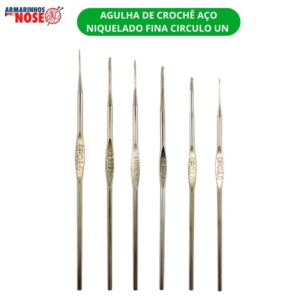 Agulha de Crochê Aço Niquelado Fina Circulo