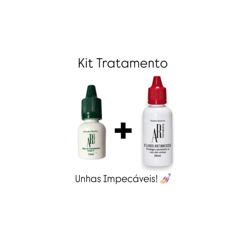 Kit Tratamento Abelha Rainha Óleo 6 em 1 + Fluido Antimicose Cuidado para Pés e Unhas