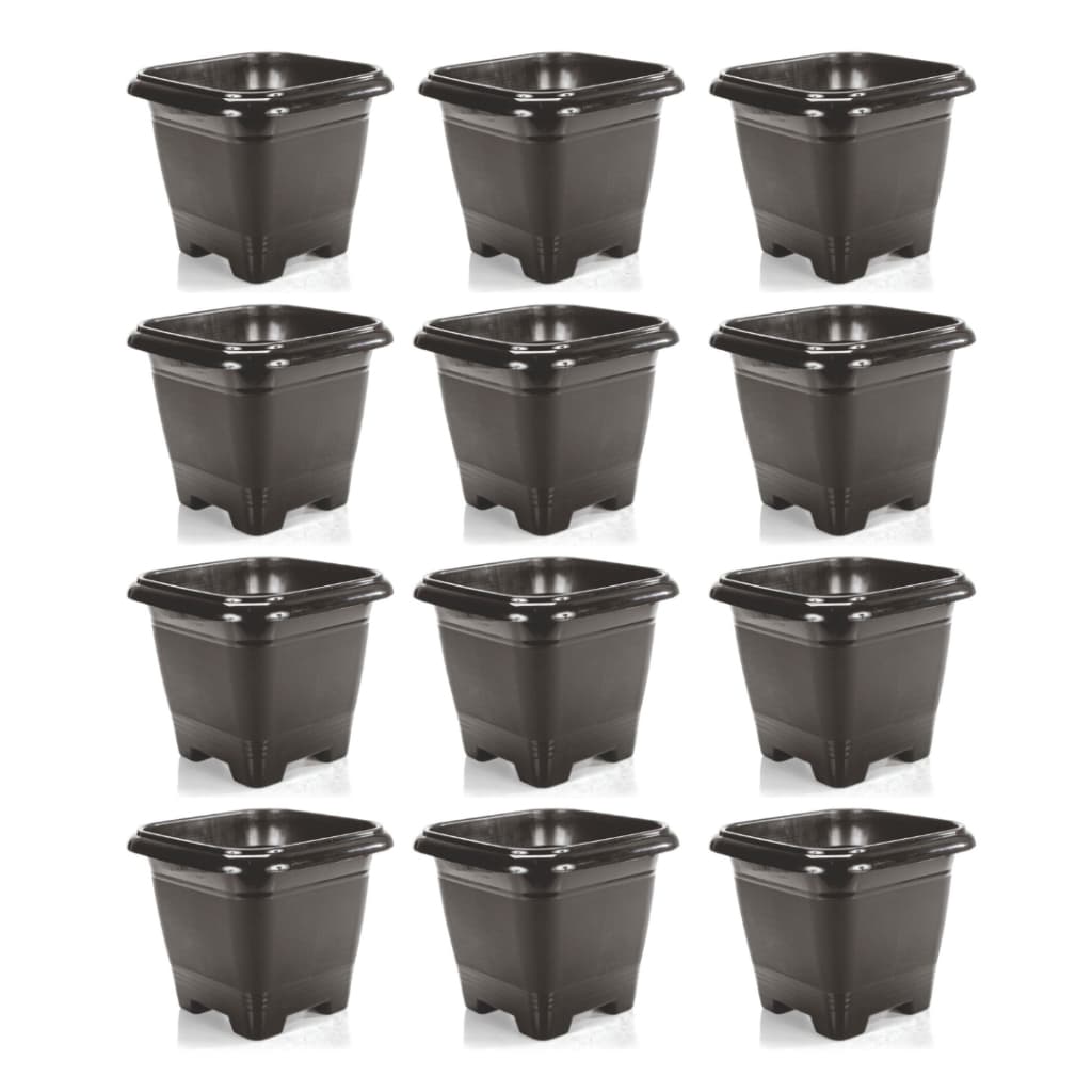 Conjunto Vasos Plásticos 12cm Para Plantas e Flores Quadrado Pequeno 800ml